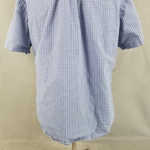 Ralph Lauren Shirt Mens XL Blue White Gingham Check Button Down Short Sleeve - Picture 9 of 14